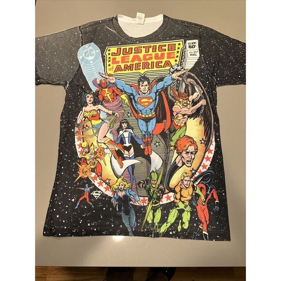 VTG OG Justice League America Sz XL T-shirt All Over Print One Side
